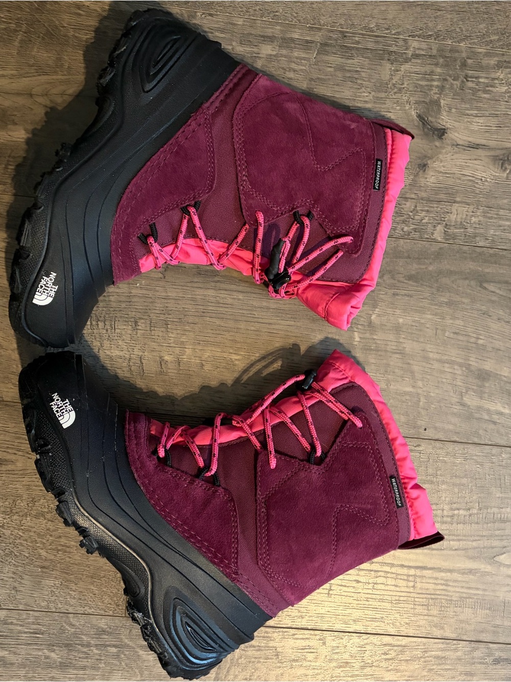 The North Face Burgundy and Pink Insulated Snow Boots
